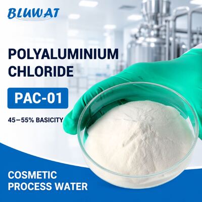 Buy PAC-01 White Powder Polyaluminium Chloride with 45-55% Basicity in 25kg Bags for Cosmetic Water Treatment online manufacture