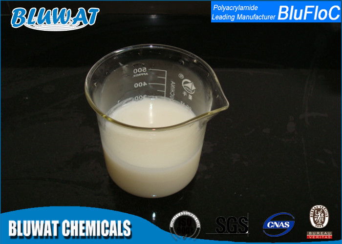 White Cationic Polyacrylamide Emulsion , High Molecular Weight Polyacrylamide Polymer Flocculant
