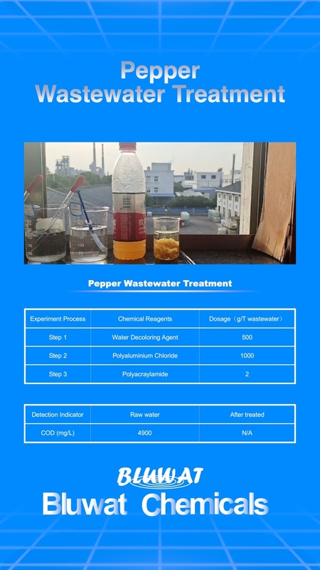50% Food Process Pepper Bluwat Decoloring Agent Wastewater Treatment